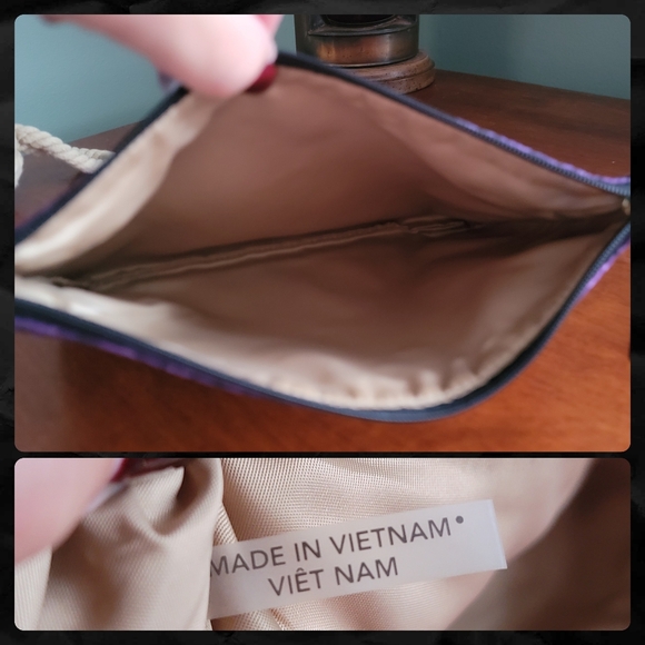 NWT Coach F77461 Gateway Snakeprint Packable Weekender Purple Canvas Pouch Bag - Picture 15 of 16